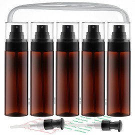 Cosywell Fine Mist Spray Bottles 3.5oz/105ml 5 Pack Leak Proof Misting Spray Bottle Refillable Plastic Hair Spray Bottle for Perfume Skincare Toners Water Cosmetics (Brown)
