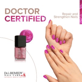 Dr’s Remedy Enriched Nail Polish: Non Toxic, All Natural, and Organic - Doctor Formulated: Strengthens, Restores, Heals, and Protects '24-Free' - REFLECTIVE Rose