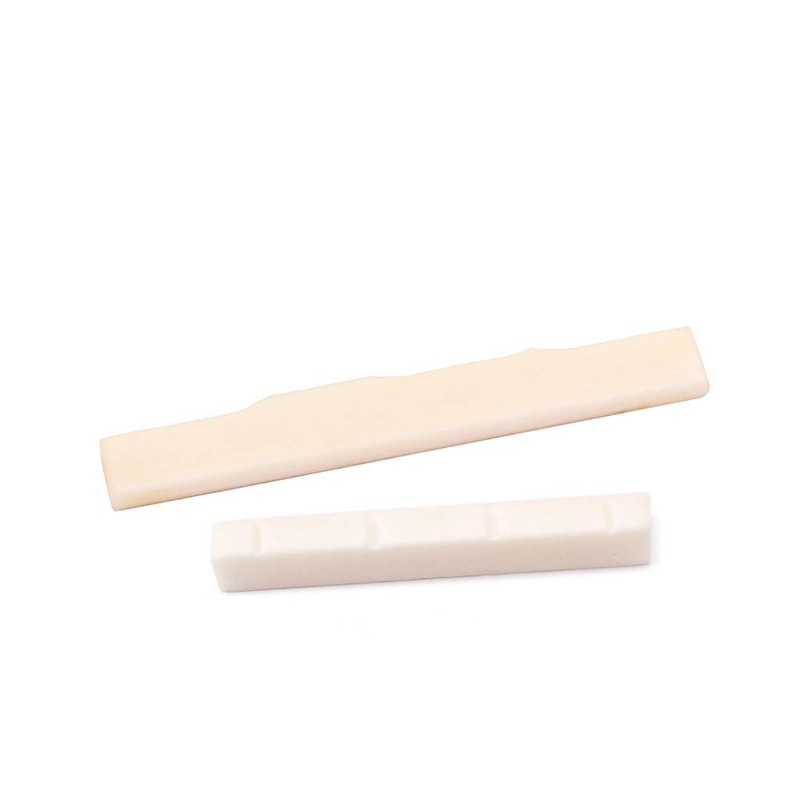 Alnicov Bone Guitar String Bridge Saddle Nut Set Slotted for