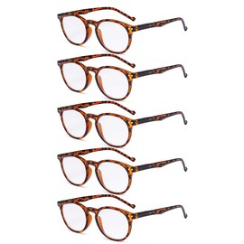 Eyekepper 5-Pack Oval Rund Federscharniere Lesebrillen Schildkröte Rahmen +3.0