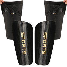 HOMIKLSA Children's Football Shin Pads, Socks with Optimised Pocket, Durable Shin Pads, Football, Provide Strong Protection to Avoid Sports Injuries (L)