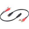 PASOW 2 Pack 3.5mm Stereo Female to 2RCA Male RCA