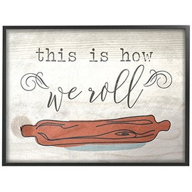 Stupell Industries This is How We Roll Rolling Pin Oversized Framed Giclee Texturized Art, 16 x 1.5 x 20, Multi-Color