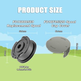 RISELION F016800569 Thread Spool Compatible with Bosch EasyGrassCut 18 23 26 SL Cordless Grass Trimmer (4 Trimmer Spool + 1 Trimmer Cover)