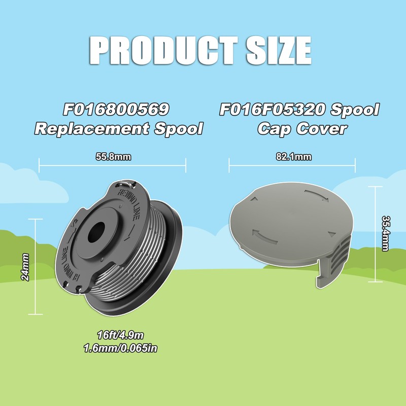 RISELION F016800569 Thread Spool Compatible with Bosch EasyGrassCut 18 23