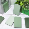 FYSUIMU 6Pcs Boho Sage Green Wood Bookends Gradient Green Wooden