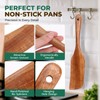 KAQISE Wooden Spatula for Cooking, Heat-Resistant Teak Wood Spatula/Turner, Kitchen