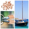 sourcing map 3/16"(5mm) Wire Rope Stop Sleeve, Copper Crimping Loops