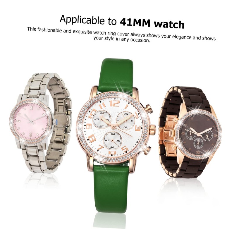 TEHAUX Rhinestone Watch Case Ring Protector for Watch Elegant Bling