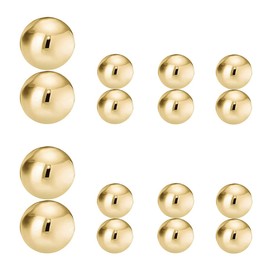 ALOHAMONI Magnetic Earrings, Fake Earrings, No-Hole Earrings, Ear Cuffs, Both Ears, 2 Sets, 4 Pieces, Ball-Shaped, Front and Back, Ladies, Men, Unisex, Stone