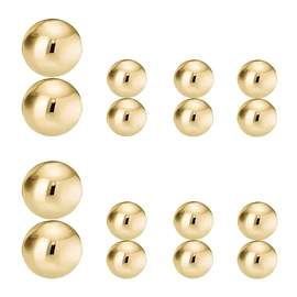 ALOHAMONI Magnetic Earrings, Fake Earrings, No-Hole Earrings, Ear Cuffs, Both Ears, 2 Sets, 4 Pieces, Ball-Shaped, Front and Back, Ladies, Men, Unisex, Stone
