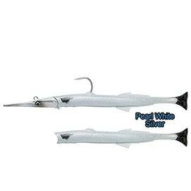Savage Gear 3D Needlefish Pulsetail 2+1 Fishing Lure (Pearl White Silver, 14cm 12g)
