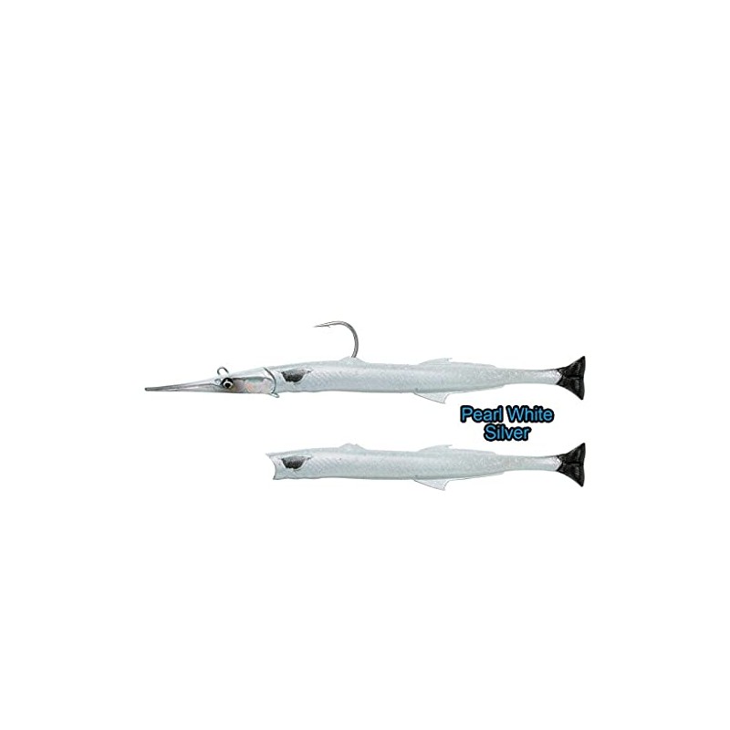 Savage Gear 3D Needlefish Pulsetail 2+1 Fishing Lure (Pearl White