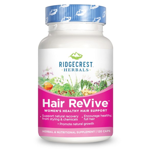 RidgeCrest Herbals Hair ReVive - 120 Capsules - Women’s Healthy Hair Support - Non-GMO, Gluten Free - 30 Servings