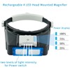 Vludiss Headband Magnifier with LED Light, Rechareable 1.5X - 3.5X