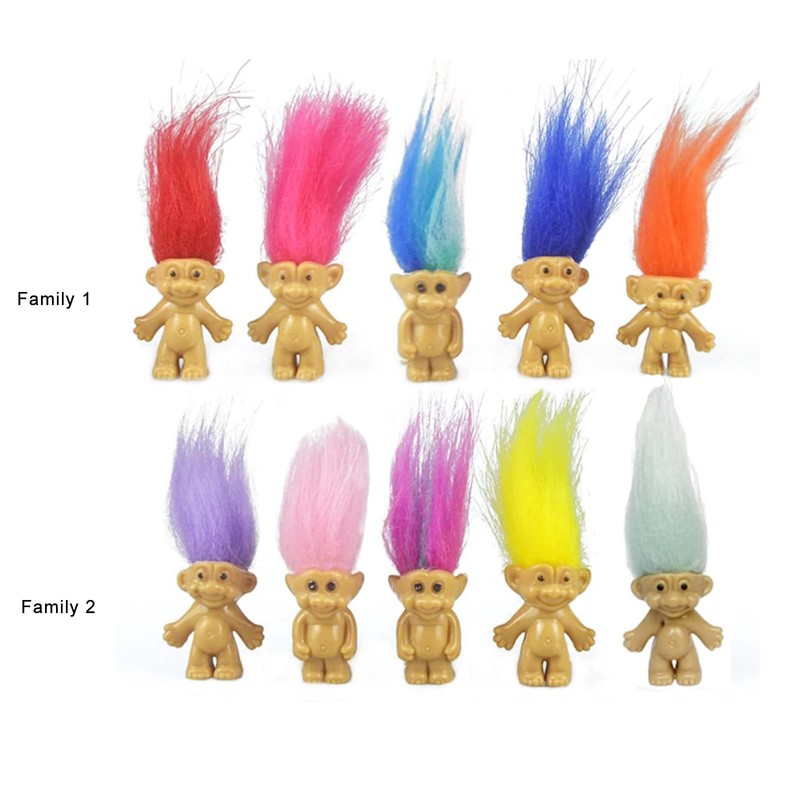 Yintlilocn 16 piezas de mini muñecas troll, mini figuras de