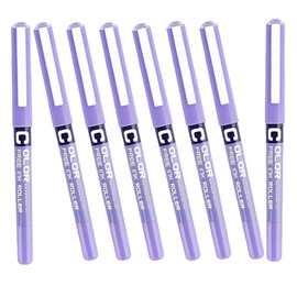 10 PCS Purple Rollerball Pens, 0.5mm Fine Tip Ink Pens For Smooth Writing, Quick-Dry No Smudge, Ideal Pens For School, Home Or Work Stationery Supplies, For Kids Adults Students,Teachers,Professionals