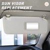 Grey Passenger Right Side Sun Visor Replacement Compatible with 2010-2023