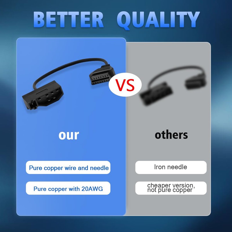 VZG OBD2 Adapter Cable for Ford 7 Pin OBD1 to