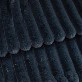 MANDIOO Pack of 2 Decorative Throw Pillow Covers Faux Fur Striped Plush Soft Cushion Covers Pillow Cases Bedroom Living Room Sofa Home 18x18 Inch Dark Blue