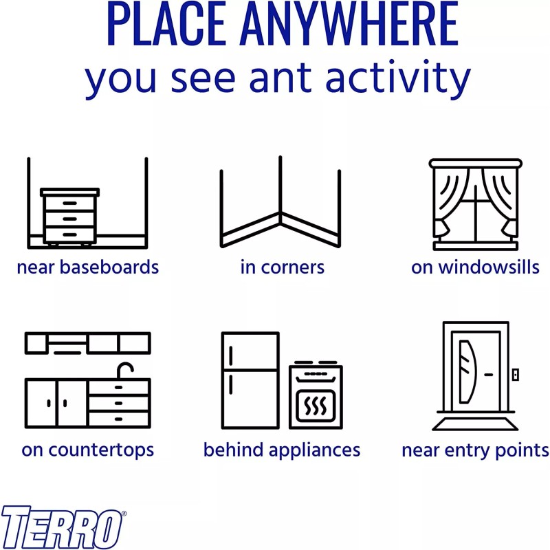 TERRO LIQUID ANT BAITS 2 BOXES (12 BAITS)
