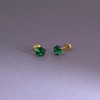 Emerald Earrings 925 Sterling Silver Post Green Earrings, 18K Gold