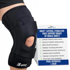 Brace Direct Breg Lateral Stabilizer Neoprene Knee Brace - Patellar Maltracking & Subluxation Support A4467 (XL - Left Knee - 24–27" Thigh)