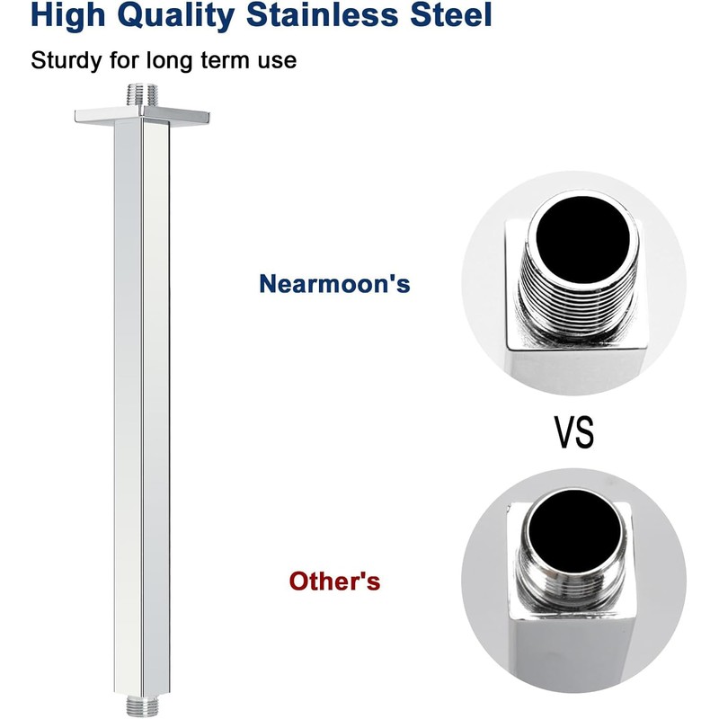 NearMoon Ceiling Mounted Shower Arm With Flange, Universal Connection 1/2