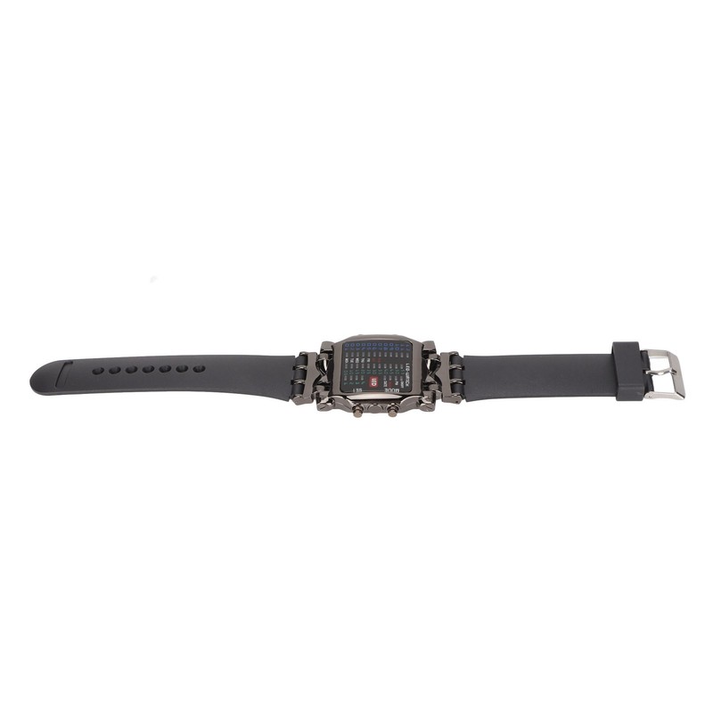Men's LED Watch Classic Fashion Men's Rectangular Watch with Binary