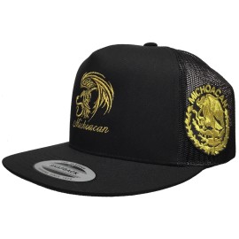 Unbranded MICHOACAN MEXICO LOGO FEDERAL EL CHAPO GUZMÁN HAT BLACK MESH SNAPBACK