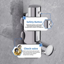 MORADO Mini Thermostatic Shower Bar,Caravan Thermostatic Bar Mixer Shower Tap, Thermostatic Shower Mixer Valve, Mini Vertical Shower Mixer, for Caravan,Camper Van, Yacht, Boat