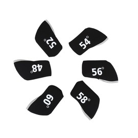 6Pcs Golf Club Iron Head Elastic Protective Cover Case Set Accessory(Black)