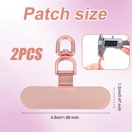 Gosknor 2pcs Universal Phone Tether Tabs, Oval Cell Phone Lanyard Straps Patches Metal Phone Charm Hook Stick-Free Phone Lanyard Pad for Full-Coverage Phone Cases Accessories(Pink)