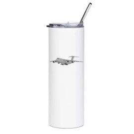 Lockheed C-5 Galaxy Stainless Steel Water Tumbler with straw - 20oz.