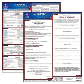2022 Mississippi and Federal Labor Law Poster Set (English, MS State) - OSHA Compliant Laminated Posters