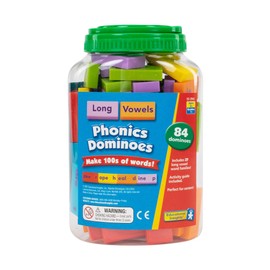 Educational Insights Phonics Dominoes: Long Vowels - First Grade Phonics Games for Kids Ages 6-8, Learn to Read With Phonemic Awareness Manipulatives, 1st Grade Learning Toys, Word-Building Tiles