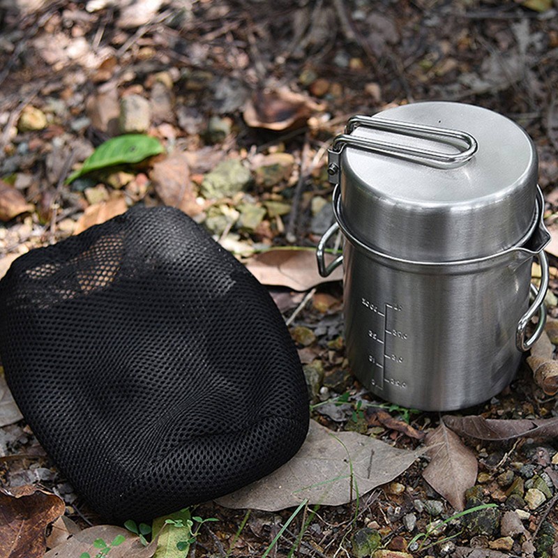 Stainless Steel Cookware Set Portable Camping Stove Cooking Pot Set