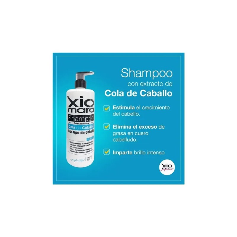 Shampoo Cola Caballo Crecimiento Acelerado Xiomara 450 Ml