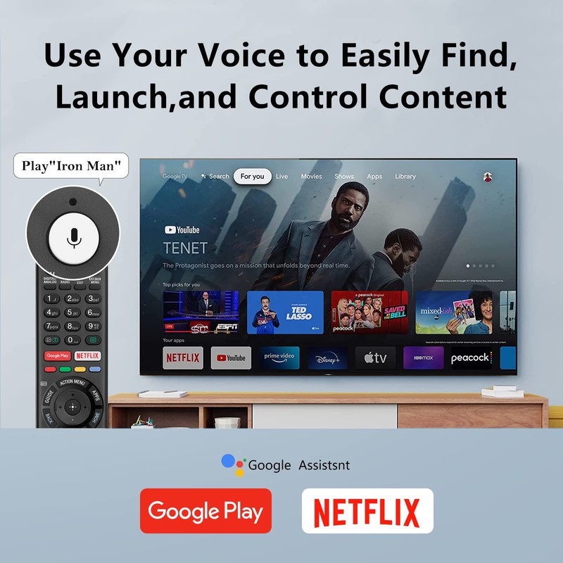 OMAIC Voice Replacement Remote Control for Sony-Bravia-TVs，for All Sony 4K