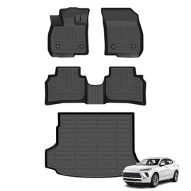 AZYT Floor Mats & Cargo Liner for Buick Envision 2021-2025 All Weather Automotive TPE Set Anti-Slip Waterproof Floor Liners Accessories (Car Mats+Trunk Mat) Black