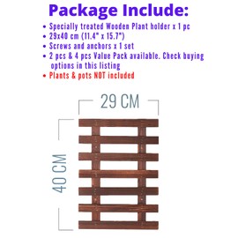 ShopLaLa Wall Planter – Wooden Air Plant Succulent Holder Hanger Indoor Outdoor, Live Orchid Wall Wood Display Frame Vertical Garden Balcony Deck Bathroom Macetas para Plantas De Aire 15.7" (40cm)