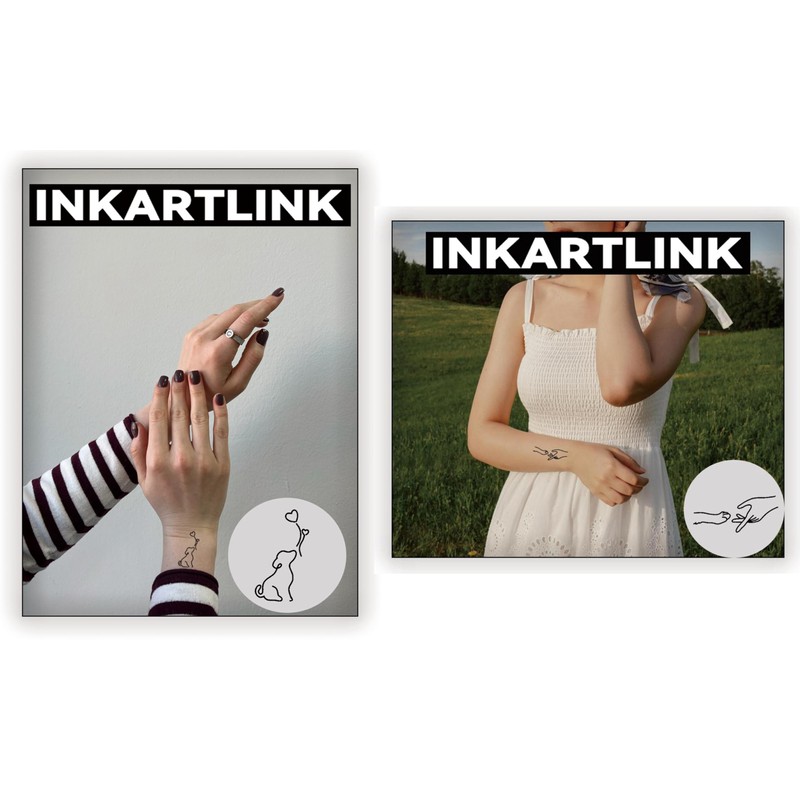 INKARTLINK Temporary Tattoos, Semi-Permanent Tattoo, 16 design/1 set Premium Easy