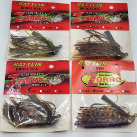 Stan Sloan's Zorro Bait Co 7/16 Oz Rattlin' Booza Bug Choose Color Bass Fishing - Soft Shell
