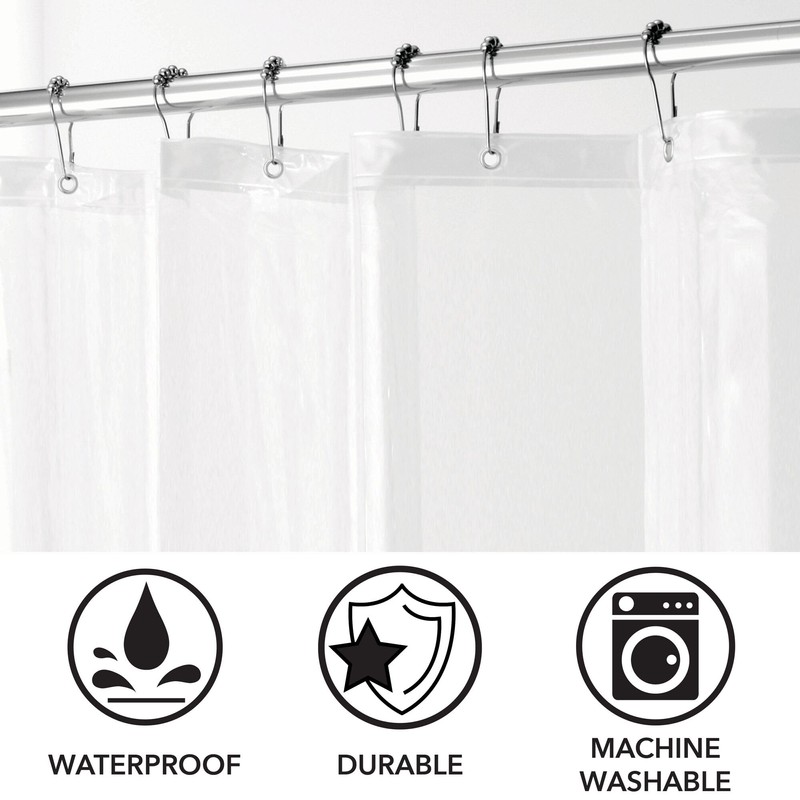 iDesign Waterproof Shower Curtain 12 Metal Grommets-72 x 72"-Set of