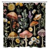 DEMCEAR Country Mushroom Floral Shower Curtain,Black, 72W X 72L inches