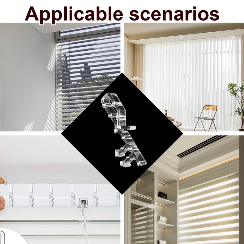 20-Pack Clear Blind Clips – Universal Valance Clips for Window