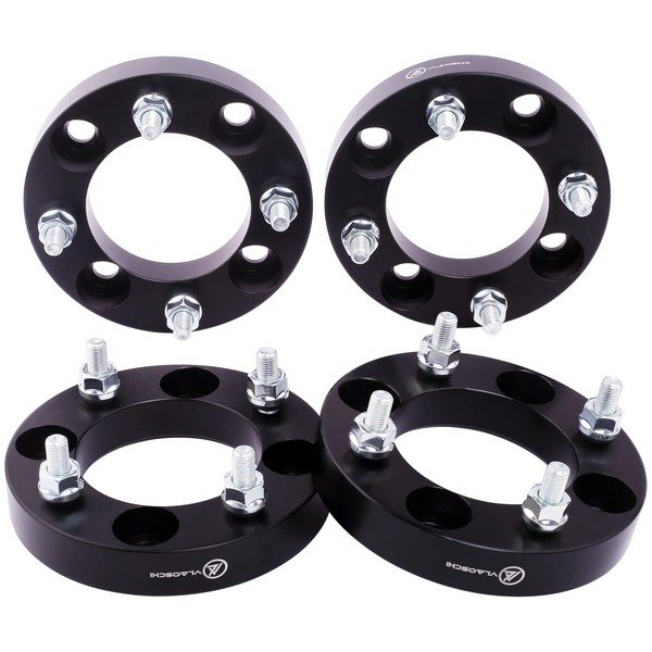 VLAOSCHI Black Forged 4x115 ATV Wheel Spacers 1 Inch with 10x1.25 Studs Compatible with Yamaha Arctic-Cat 4 Lug 4/115 for 300 400 500 Prowler XT 550 650 700 | Raptor 125 350 660R 700 - Pack of 4