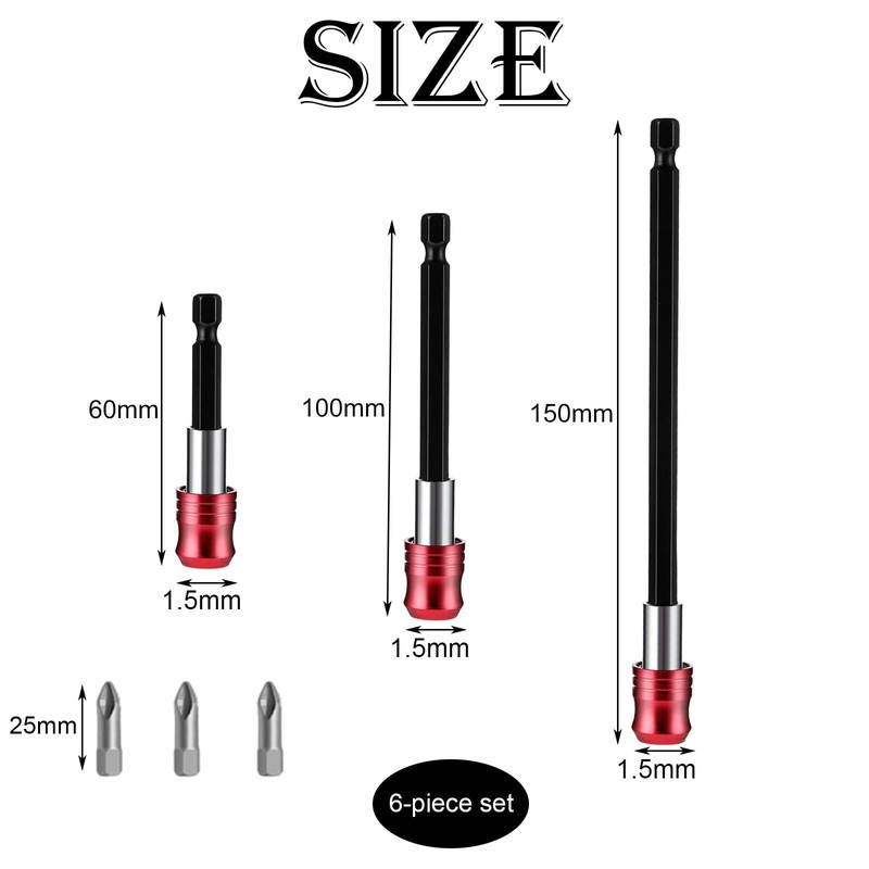 6 Piece Bit Holder for Impact Driver/Drill Bit Holder/Drill Bit