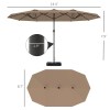 14.4 Ft. Double Sided Garden Parasol with LED Solar Lights