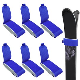 dabinzhijia Pack of 6 Ski Fastening Straps, Velcro Ski Strap, Adjustable Ski Snowboard Accessories for Skis and Ski Poles